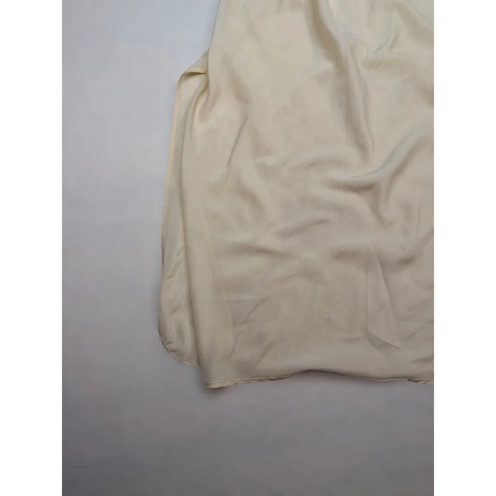 Vintage Lady Lynne Cream Half Slip Midi Skirt Side‎ Slit Lingerie Medium 27 Inch